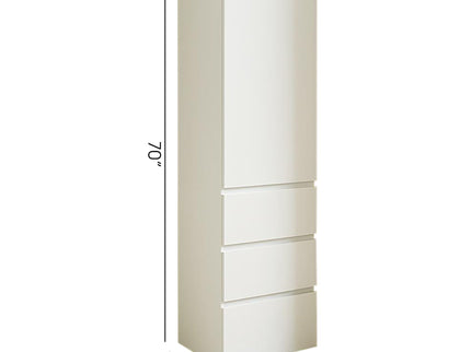Elise - Slim Modular Closet Cabinet With Drawers - White