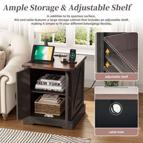 Nightstand With Adjustable Shelf