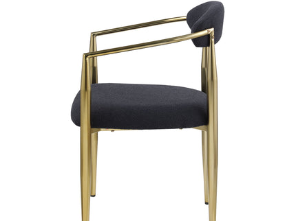 Dining Chairs (Set of 2), Mid-Century Modern Dining Chairs, Kitchen Dining Room Chairs, Round Boucle Backrest Sherpa Dining Chair With Metal Legs