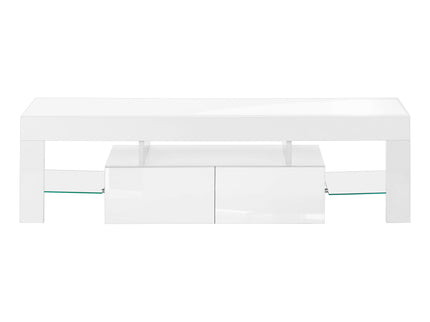 TV Stand, Console, Media Entertainment Center, Storage Cabinet, Glossy Contemporary & Modern - White