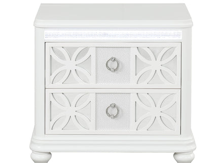 Abigale - 2 Drawer Nightstand With LED - White