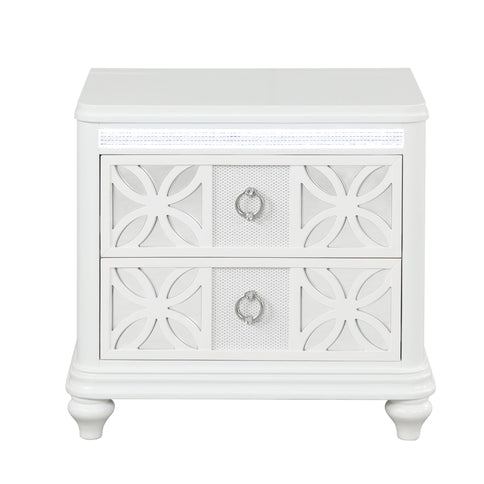 Abigale - 2 Drawer Nightstand With LED - White