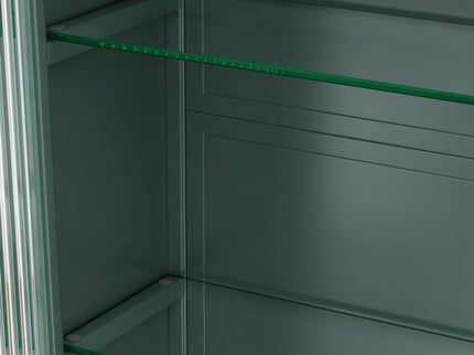 Arched Wall Mounted Cabinet, 3 Door Storage For Kitchen - Dark Green
