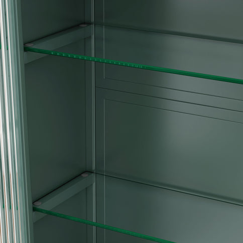 Arched Wall Mounted Cabinet, 3 Door Storage For Kitchen - Dark Green