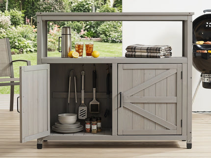 Patio Bar Table Set With Storage