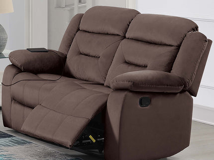 Modern Loveseat With Pillow Arms, Plush Backrest, Horizontal Tufting, USB Port