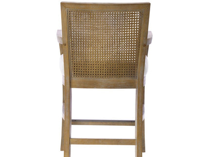 Cane Back Counter Stool With Upholstered Seat - Cream / Reclaimed Natural