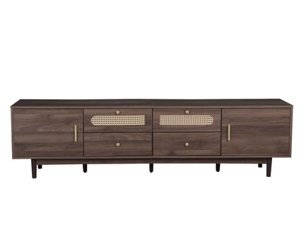 TV Stand With Drawers, Accent Entertainment Center For Living Room - Dark Brown
