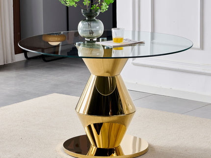Round Dining Table - Gold