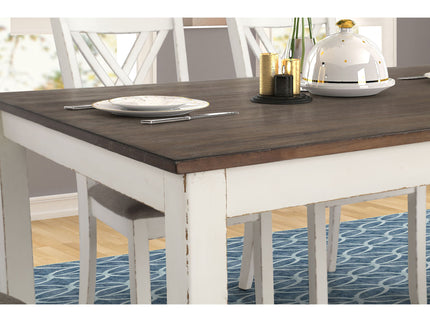 Ebers - 7 Dining Set With 2 Tone Upholstered Chairs - Vanilla White