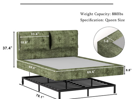 Airframe - Upholstered Bed Frame With Double Layered Upholstered Headboard