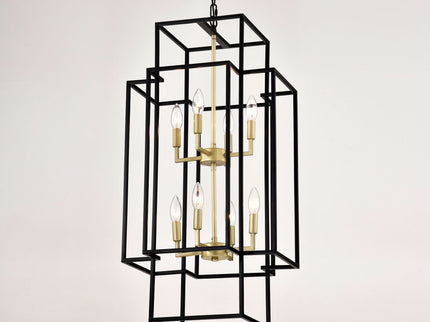 8 Light Lantern Chandelier Lighting, Entryway Chandeliers For High Ceilings, Chandeliers For Dining Room, Foyer, Entry, Staircase, Hallway, Height Adjustable (E12 Bulbs Not Included)