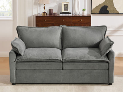 Modern Loveseat Sofa, Upholstered Couch With Side Storage Pockets