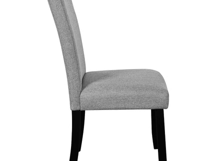 5 Piece Round Dining Table Set, Dining Table And 4 Upholstered Chairs For Dining Room, Kitchen Room, Living Room - White / Gray