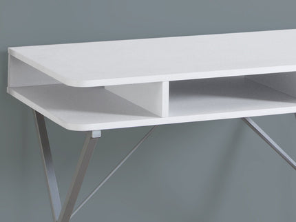 Computer Desk For Home Office, Laptop, Storage Shelves, Modern Convenient Design - White
