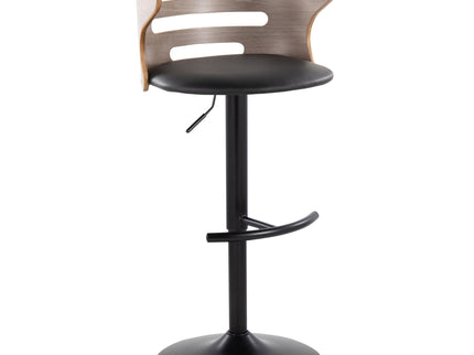 Cosi - Mid Century Modern Adjustable Barstool, Swivel With Rounded T Footrest (Set of 2)