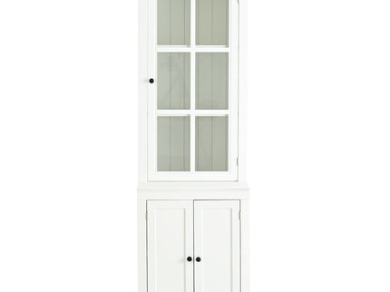 Retro Style Hutch Cabinet With Glass Door, China Cabinet For Home