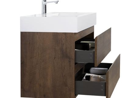 Alice - Bathroom Vanity Wall Mounted With Sink, Large Storage Floating Bathroom Vanity For Modern Bathroom, One-Piece Sink Basin Without Drain And Faucet