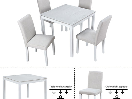 Dining Table Set With Crystal Decoration And Upholstered Chairs