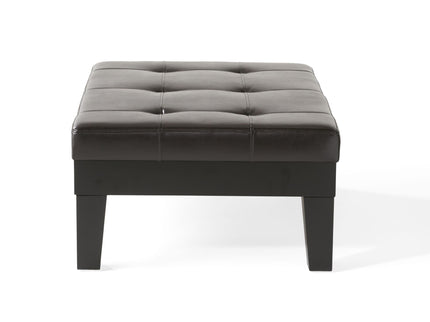 Chatham - Ottoman With Drawer Leather Storage Solution - Dark Coffee