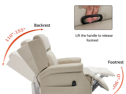 Manual Recliner Chair With Heavy Duty Motion Mechanism, 8 Vibrating Nodes And 3 Massage Modes For Living Room