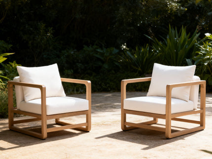 Outdoor Lounge Chair With Oversized Cushion Set For Patio