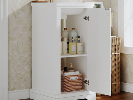 Bathroom Vanity With Sink, Soft Close Door, Adjustable Shelf, Freestanding Single Unit - White