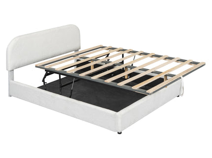 Upholstered Platform Bed With Hydraulic Storage System