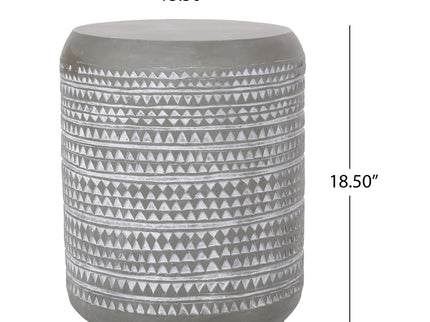 Outdoor Side Table With Cylindrical Shape - White