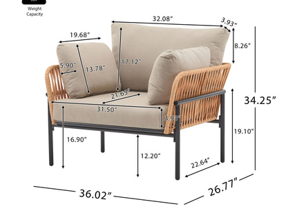 Rope Lounge Chair With Cushions For Modern Spaces
