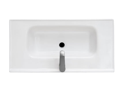 Modern Freestanding Bathroom Vanity With Ceramic Sink, Hot And Cold Faucet, Storage Cabinet & Open Shelf