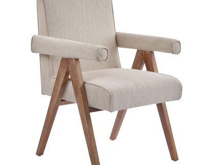 Contemporary Poppy Fabric Dining Armchair With Rubberwood Legs
