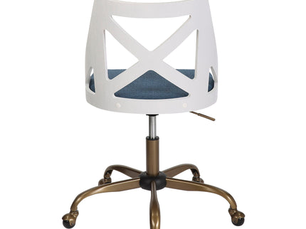 Charlotte - Farmhouse Task Chair - Antique Copper / White / Blue