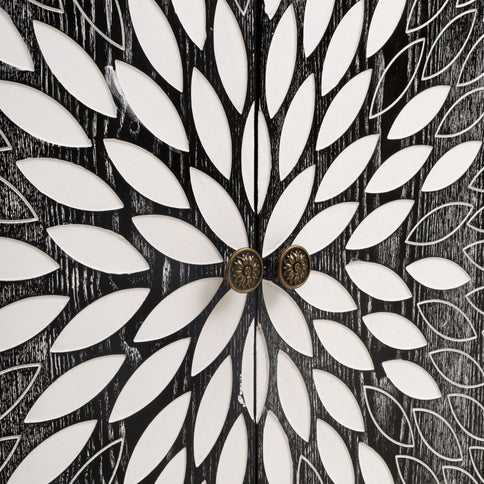 Modern Storage Cabinet With 4 Doors & Adjustable Shelves