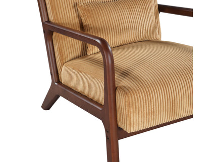 Upholstered Armchair With Back Support Pillow