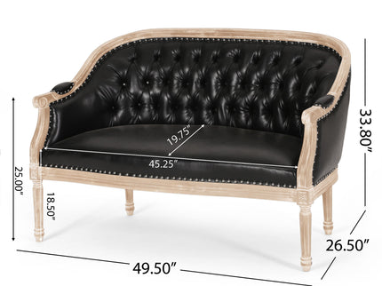 French Country Chesterfield Style Tufted Loveseat