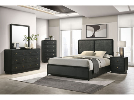 Burton - 6 Drawer Dresser With Mirror - Black