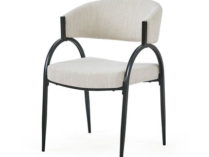 Contemporary Upholstered Dining Chairs With Metal Legs (Set of 2)