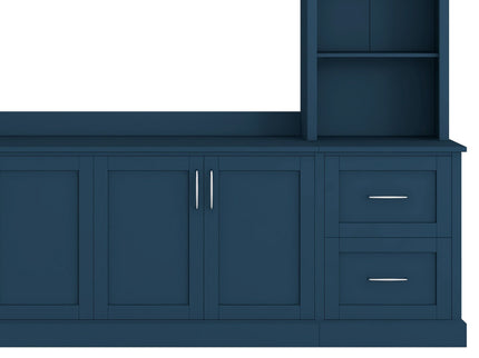 Arched Entertainment Center Wall Unit With Drawers, TV Stand