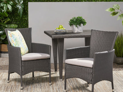Dimensional Outdoor Dining Chair With Cushion Seat And Iron Frame (Set of 2)