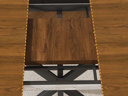 Round Dining Table With Extendable Blades, X Base