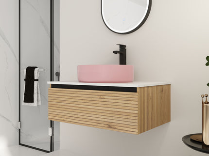 Wall Mounted Bathroom Vanity With Art Sink & 1 Soft Close Drawer