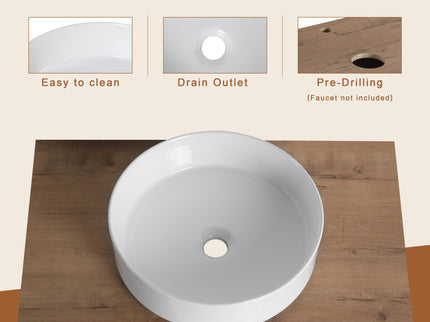 Bathroom Vanity With Art Sink And Side Cabinet, Float Mounting Design