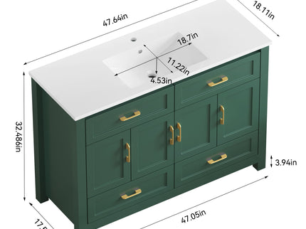 Bathroom Vanity With Sink Combo, 4 Soft Close Doors And 4 Drawers