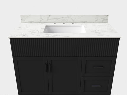 Bathroom Vanity Set, Soft Close Doors & Drawers, 3 Faucet Holes, Sink Included - Black