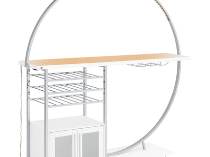 Casey - 2 Door Home Bar Storage Bar With Customizable Lighting - White