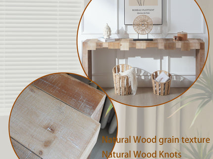 Modern Rustic Table With Sculpted Block Design