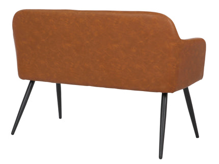 Daniella - Industrial High Back Bench - Black / Camel
