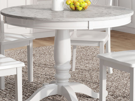 5 Pieces Dining Table And Chairs Set For 4 Persons, Kitchen Room Solid Wood Table With 4 Chairs