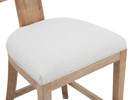 Upholstered Counter Height Bar Stools With Solid Rubber Wood Frame (Set of 2)